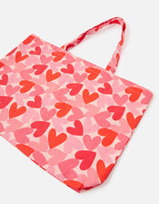 Heart Canvas Shopper Bag, , large