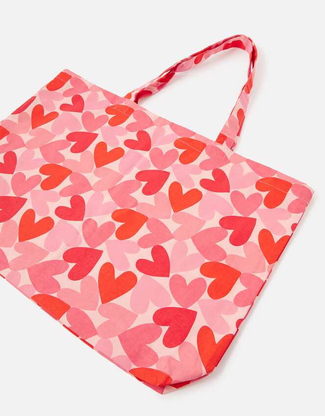 Heart Canvas Shopper Bag, , large