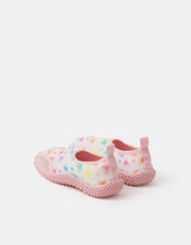 Girls Heart Print Water Shoes, Multi (PASTEL MULTI), large
