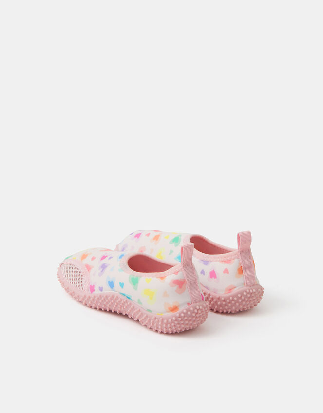 Girls Heart Print Water Shoes, Multi (PASTEL MULTI), large