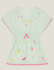 Star Embroidered Kaftan, Green (MINT), large