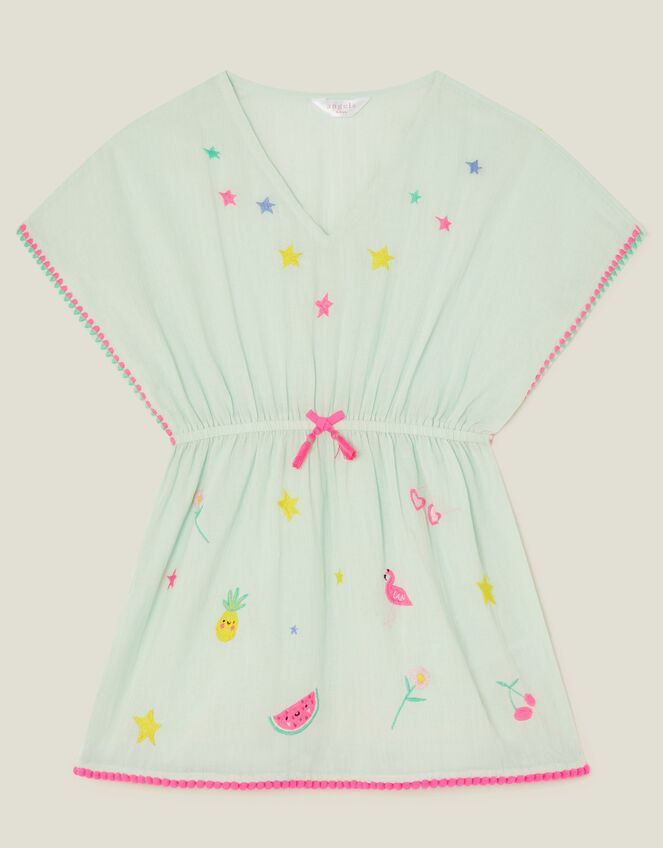 Star Embroidered Kaftan, Green (MINT), large