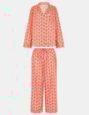 Marigold Print Long Pyjamas Set, Pink (PINK), large