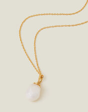 14ct Gold-Plated Long Pearl Pendant Necklace, , large