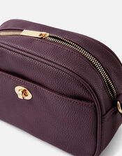 Twist Lock Cross-Body Bag, Red (BURGUNDY), large