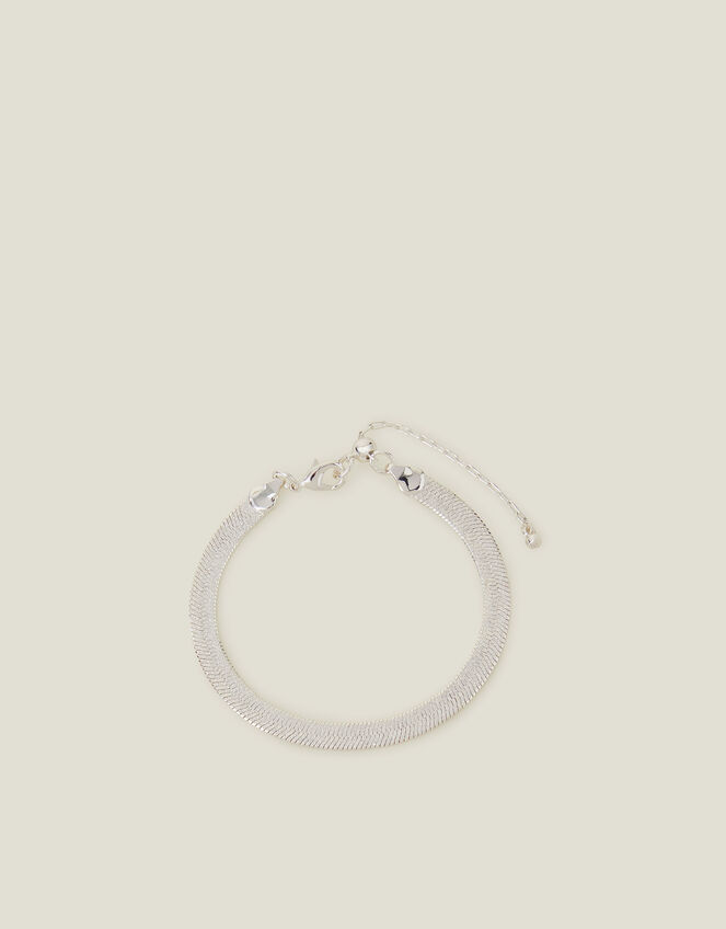 Sterling Silver-Plated Snake Chain Bracelet, , large