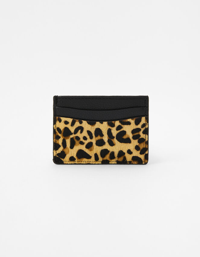 Suki Leopard Leather Card Holder, , large