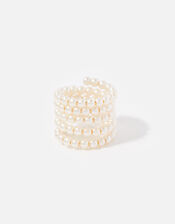 Blue Harvest Pearl Wrap Ring, Cream (PEARL), large