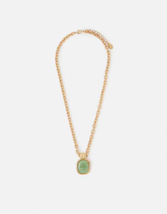 Resin Stone Pendant Necklace, , large