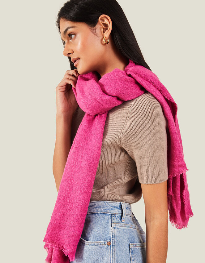 Knit Midweight Blanket Scarf, Pink (PINK), large