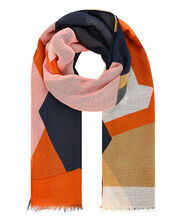 Kita Colourful Geometric Scarf in Recycled Polyester, , large