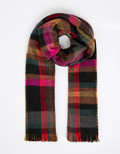 Joanna Check Knit Blanket Scarf, , large