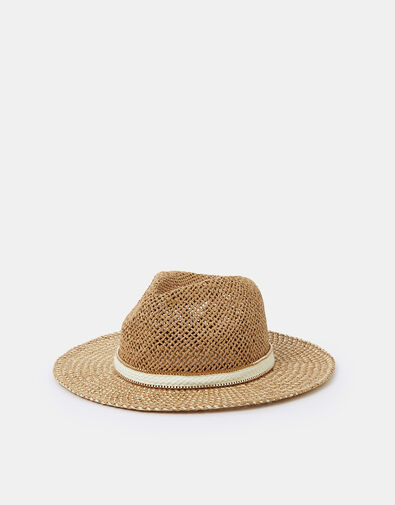 Chain Trim Fedora Hat, , large