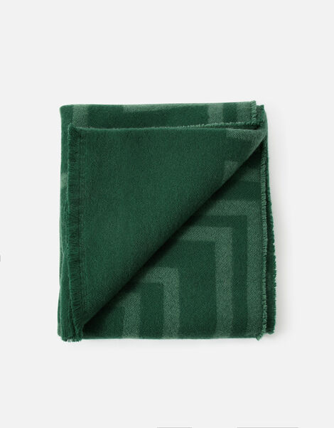 Geometric Super-Soft Blanket Scarf Green, Green (GREEN), large