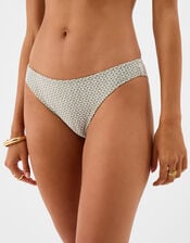 Geometric Textured Bikini Bottoms, Green (KHAKI), large