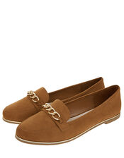 Chain Loafer Shoes, Tan (TAN), large