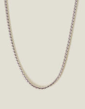 Sterling Silver-Plated Twist Chain Necklace, , large