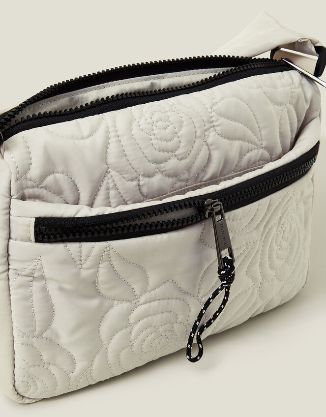 Floral Quilted Camera Bag, Cream (CREAM), large