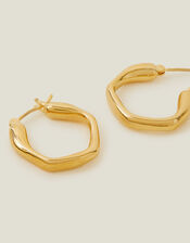 14ct Gold-Plated Molten Hoop Earrings, , large