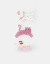 3-Pack Girls Pet Hair Clips, , large