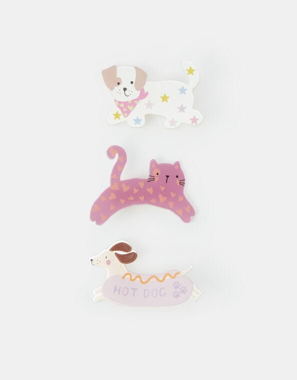 3-Pack Girls Pet Hair Clips, , large