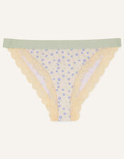 Ditsy Lace Trim Brazilian Knickers, Ivory (IVORY), large