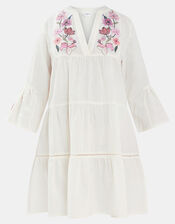 Jasmine Embroidered Smock Dress, White (WHITE), large