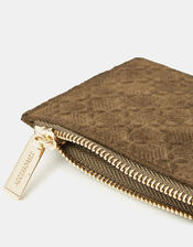 Embossed Faux Suede Card Holder, , large