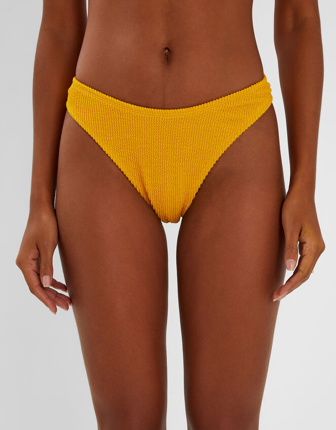 Crinkle Bikini Bottoms, Yellow (YELLOW), large
