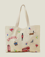 London Embroidered Shopper Bag, , large