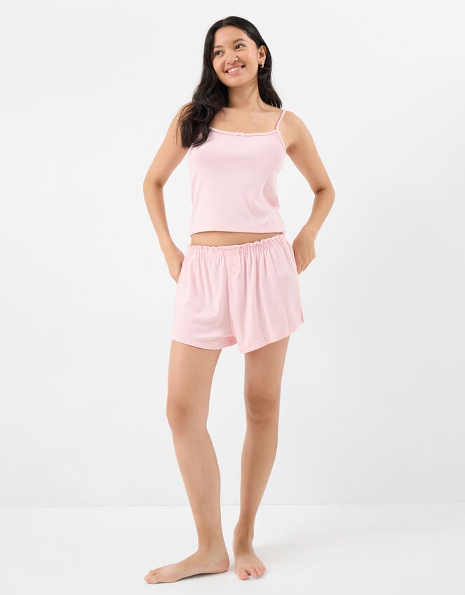 Pointelle Vest Short Pyjamas Set , Pink (PINK), large