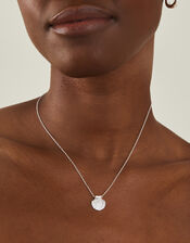 Sterling Silver-Plated Shell Necklace, , large