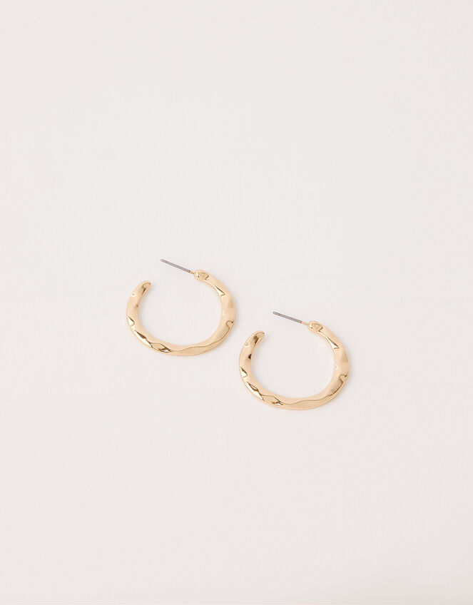 Textured Small Hoop Earrings, , large