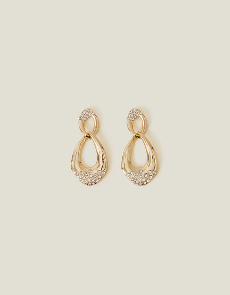Encrusted Link Earrings, , large