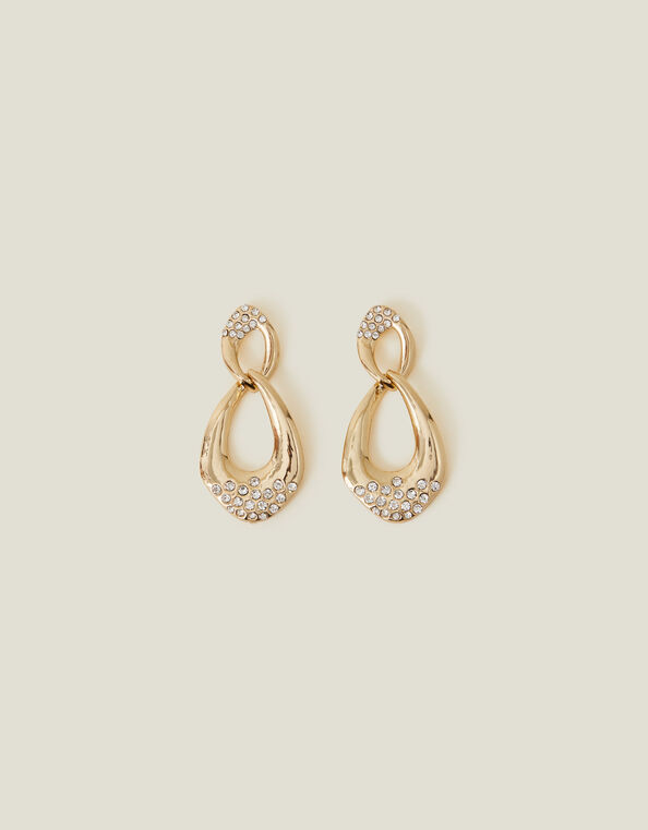 Encrusted Link Earrings, , large