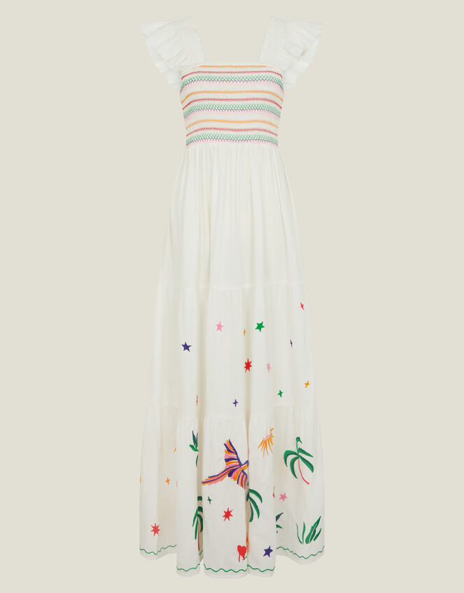 Embroidered Hem Maxi Dress, Ivory (IVORY), large