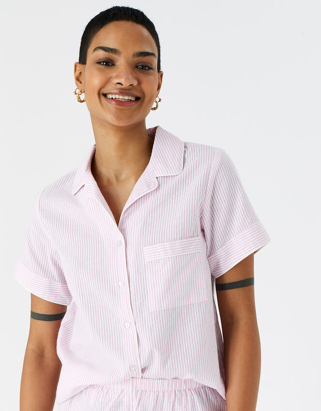 Stripe Seersucker Pyjama Set Pink | Nightwear | Accessorize UK