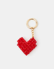 Beaded Heart Bag Charm, , large