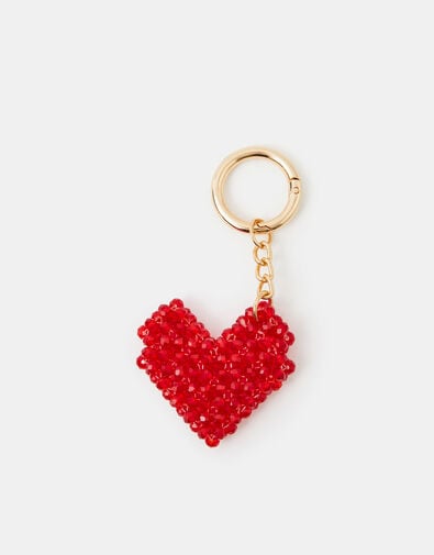 Beaded Heart Bag Charm, , large