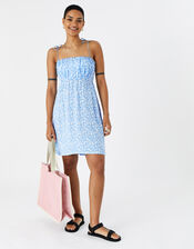 Ditsy Mini Dress, Blue (BLUE), large