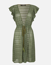 Frill Shoulder Lace Tabard, Green (KHAKI), large