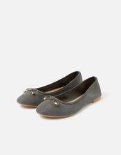 Sophia Bow Ballerina Flats, Grey (GREY), large