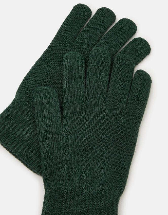 Stretch Touchscreen Gloves, Green (GREEN), large
