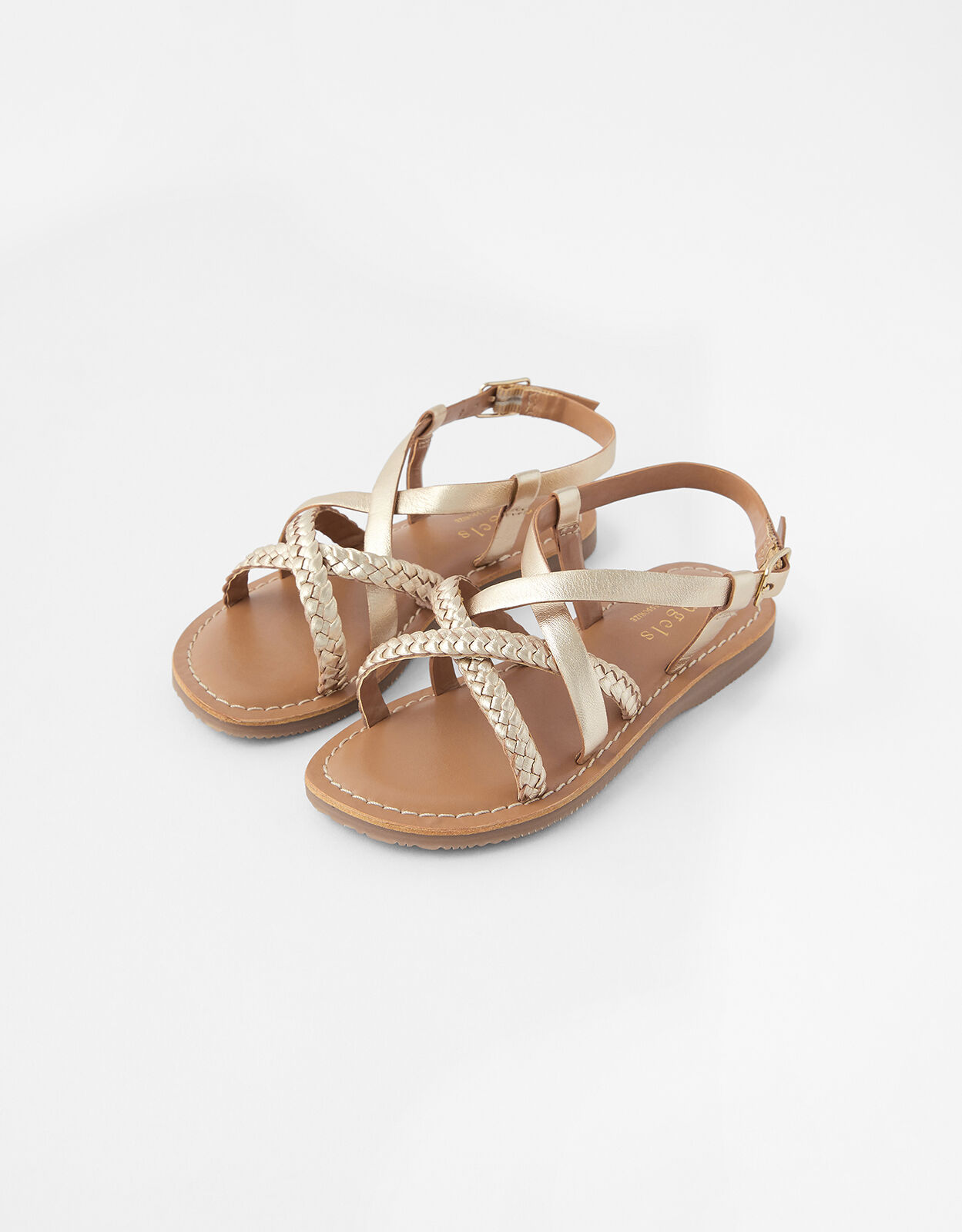 girls leather flip flops