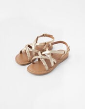 Plaited Leather Sandals, Multi (BRIGHTS-MULTI), large