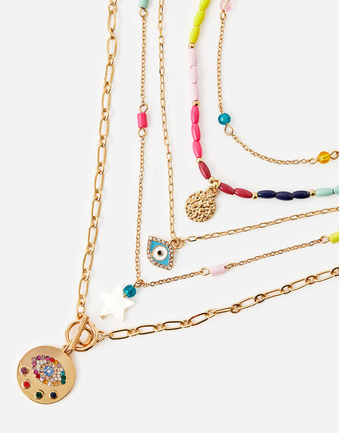 Rainbow Layered Necklace, , large