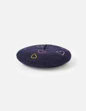 Rainbow Heart Beret in Pure Wool , , large