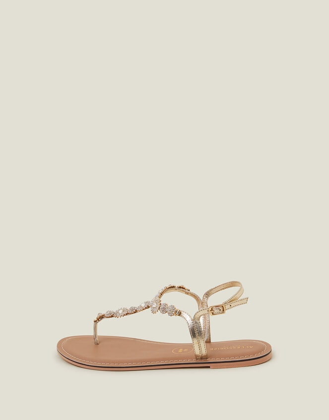 Wide Fit Rome Sparkle Sandals, Gold (GOLD), large