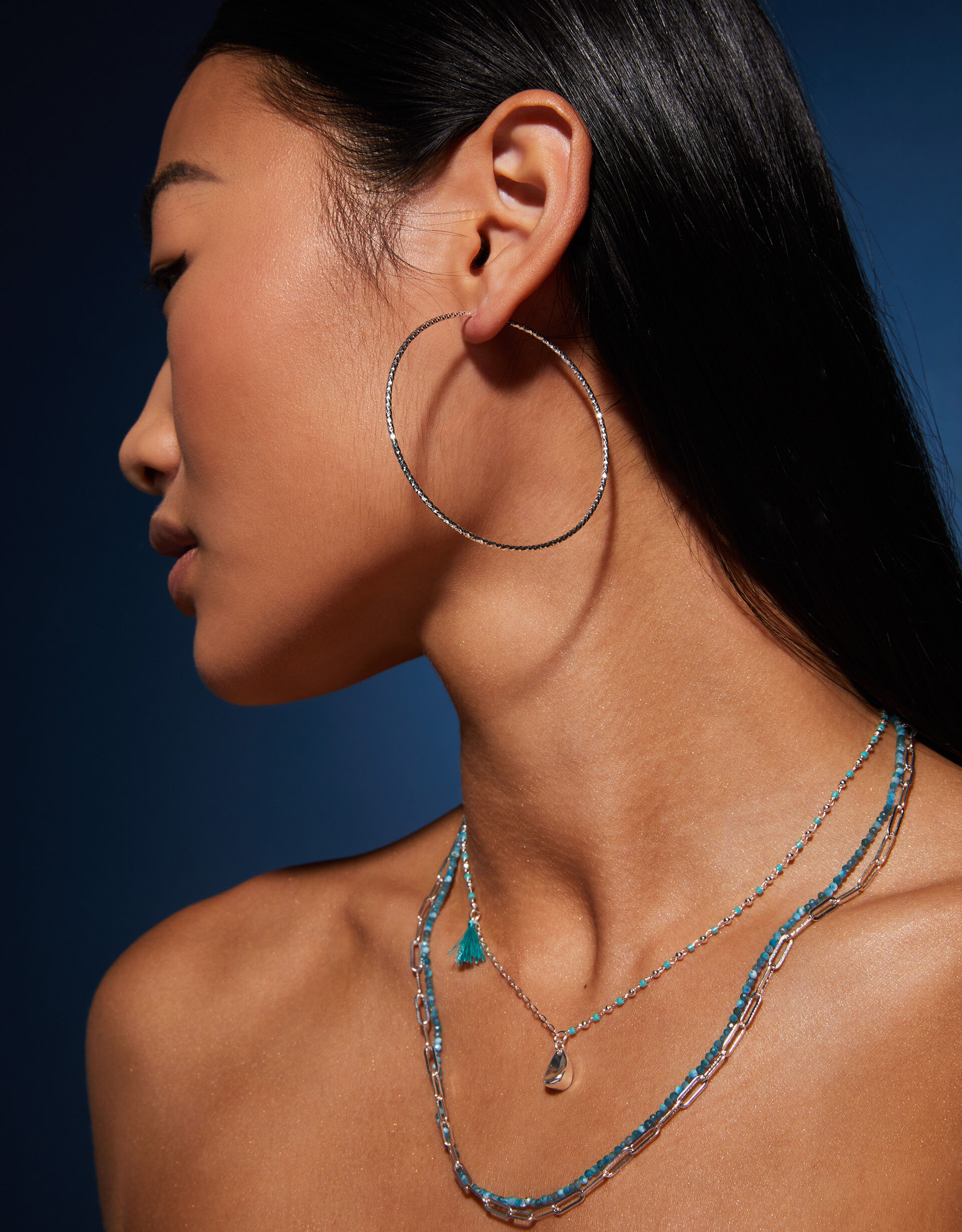 Silver plated hoops hotsell