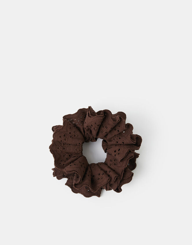 Frilly Broderie Hair Scrunchie, , large